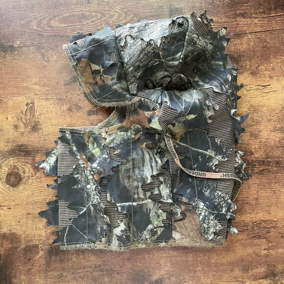 Underbrush Mossy Oak Camo Ghillie Hood XL Hunting Balaclava Hood Adjustable - Picture 1 of 6
